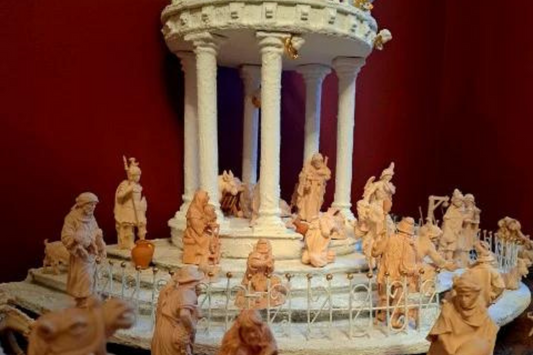Die selbstgebaute Weihhnachtskrippe von Michael: Ein ,,theatrum sacrum” mit Zirbenholz Krippenfiguren