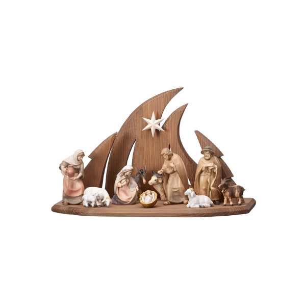 Pema Nativity Set 12 pieces in stable ambience
