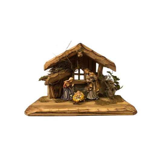 Kostner Krippenset 5 teilig im Stall Gröden