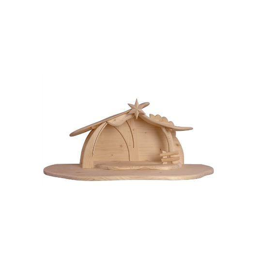 Krippenstall Stilisiert Pema helles Holz