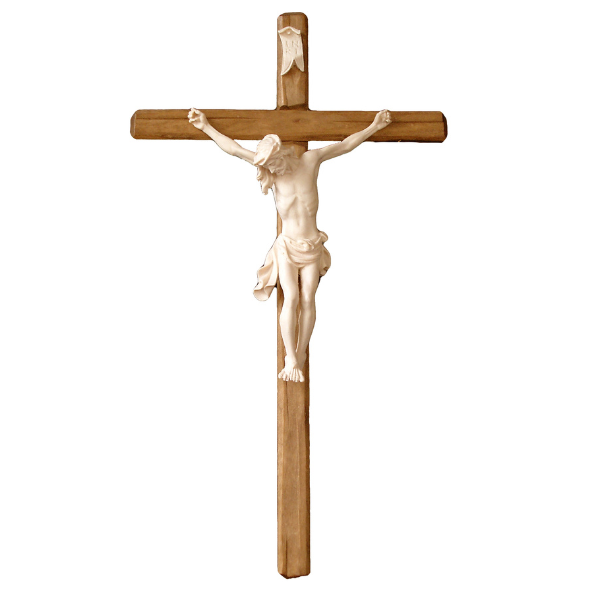 Kruzifix barock_holzgeschnitzt_dunkles Kreuz