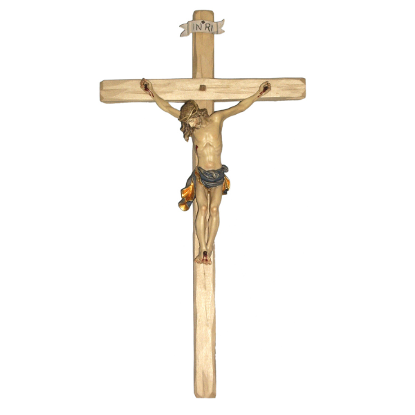 Kruzifix barock_holzgeschnitzt_helles Kreuz