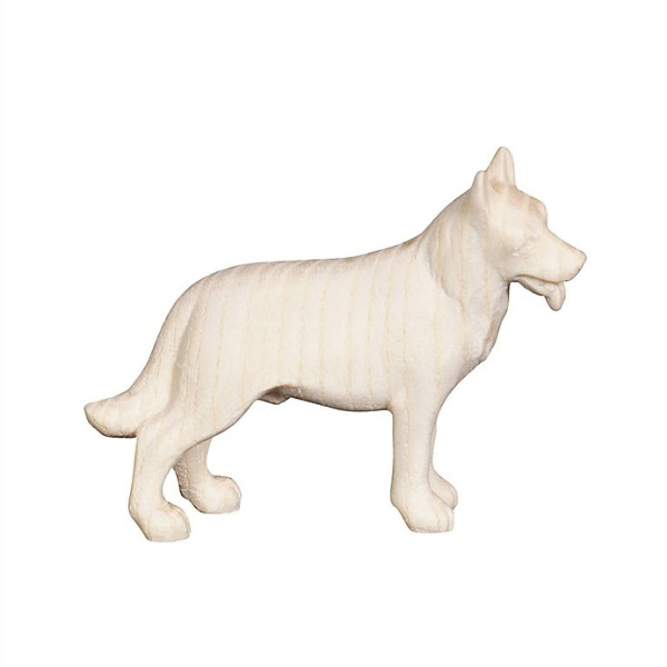 Pema Krippe_holzgeschnitzt_Schaeferhund_natur