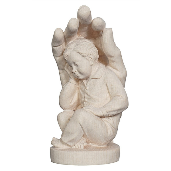 Schuetzende Hand_holzgeschnitzt_Bub_natur