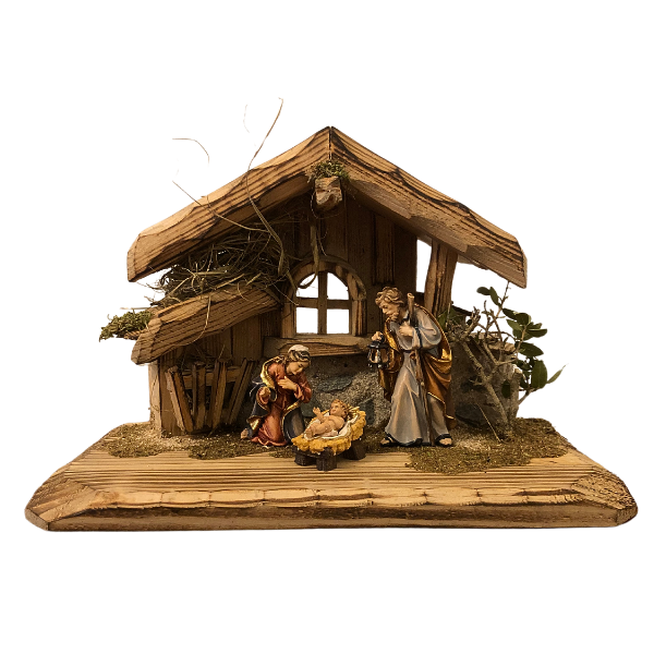 Rainell Nativity Set 5 pieces in the stable Gröden