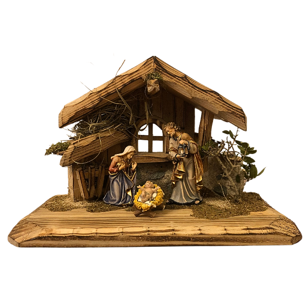 Kostner Nativity Set 5 pieces in the stable Gröden