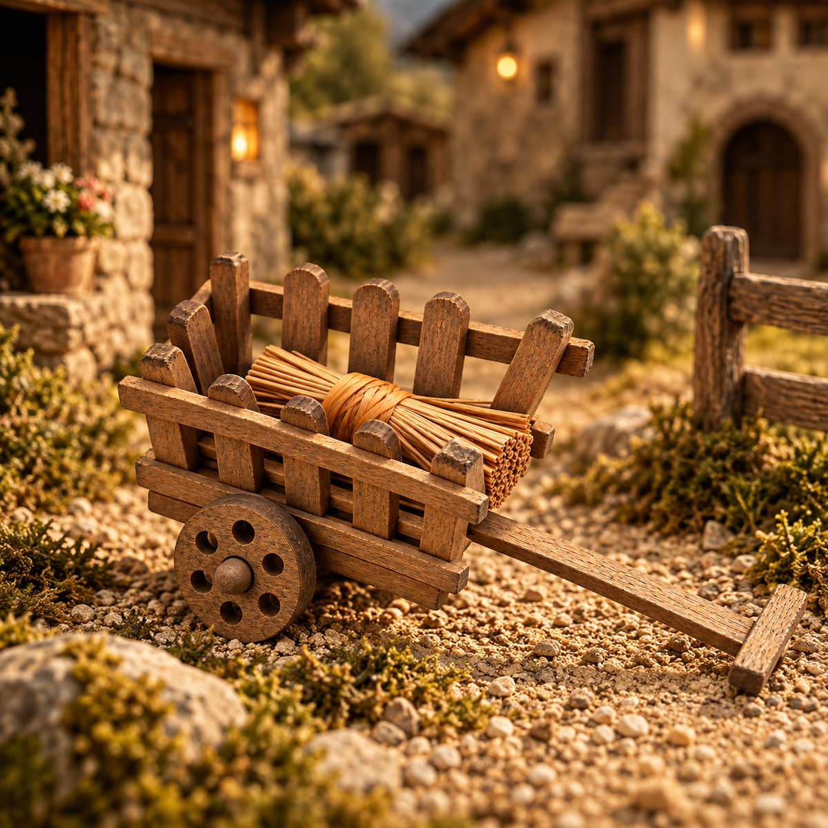 Rabbit hutch for a nativity scene
