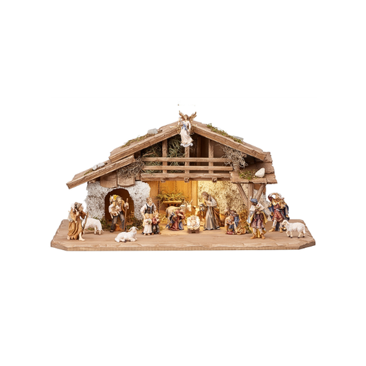 Kostner Nativity Set 17 pieces in Alpine Stable