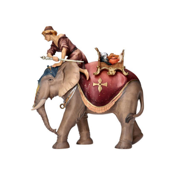 Elefant mit Sattel und Reiter